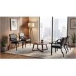Big & Tall Guest Chair in Black Faux Leather with soft PU Arms  Sturdy Black Metal Chair