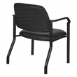 Big & Tall Guest Chair in Black Faux Leather with soft PU Arms  Sturdy Black Metal Chair