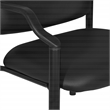 Big & Tall Guest Chair in Black Faux Leather with soft PU Arms  Sturdy Black Metal Chair
