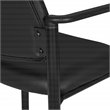 Big & Tall Guest Chair in Black Faux Leather with soft PU Arms  Sturdy Black Metal Chair