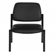 Office Star Big & Tall Armless Guest Chair in Black Faux Leather with Sturdy Black Metal Frame