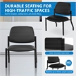 Office Star Big & Tall Armless Guest Chair in Black Faux Leather with Sturdy Black Metal Frame