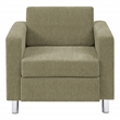 Pacific Armchair In Sea Green Fabric with Chrome Finished Legs