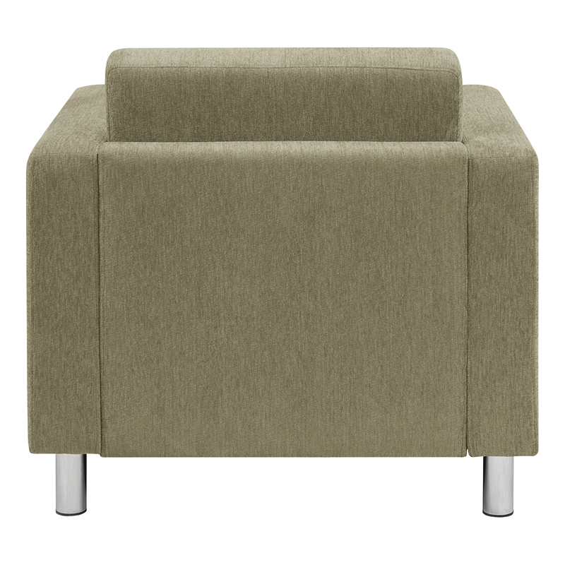 Pacific Armchair In Sea Green Fabric with Chrome Finished Legs