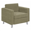 Pacific Armchair In Sea Green Fabric with Chrome Finished Legs