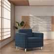 Pacific Armchair In Navy Fabric with Chrome Finished Legs