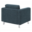 Pacific Armchair In Navy Fabric with Chrome Finished Legs