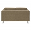 Pacific Loveseat In Taupe Fabric with Chrome Finished Legs