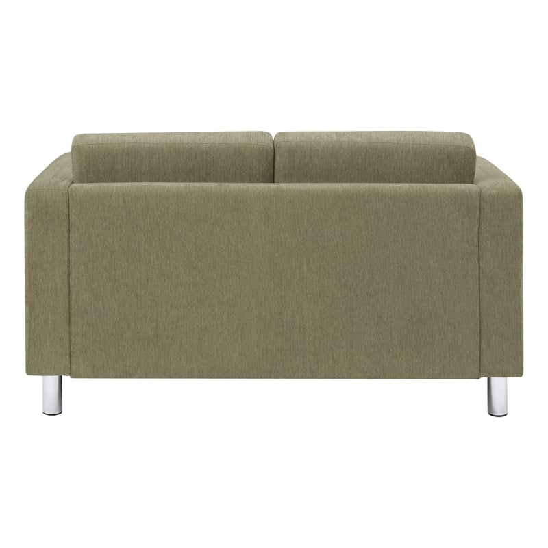 Pacific Loveseat In Sea Green Fabric with Chrome Finished Legs