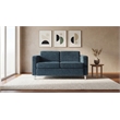 Pacific Loveseat In Navy Fabric with Chrome Finished Legs090234627371