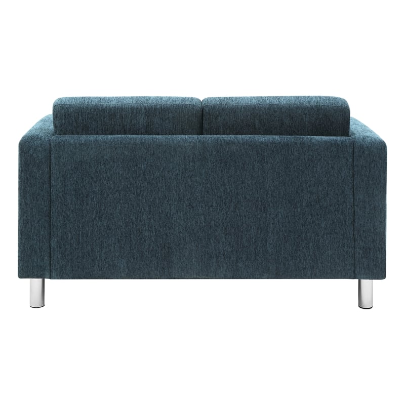 Pacific Loveseat In Navy Fabric with Chrome Finished Legs090234627371