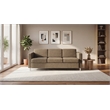 Pacific Sofa in Taupe Fabric with Chrome Finish Legs