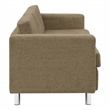 Pacific Sofa in Taupe Fabric with Chrome Finish Legs