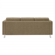 Pacific Sofa in Taupe Fabric with Chrome Finish Legs