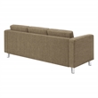 Pacific Sofa in Taupe Fabric with Chrome Finish Legs