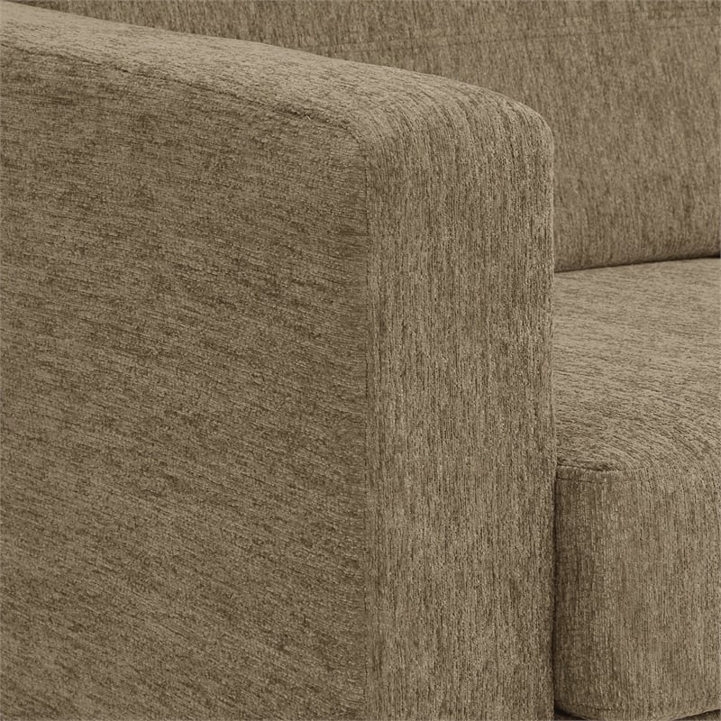 Pacific Sofa in Taupe Fabric with Chrome Finish Legs
