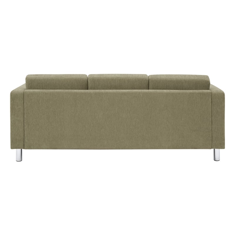 Pacific Sofa in Sea Green Fabric with Chrome Finish Legs