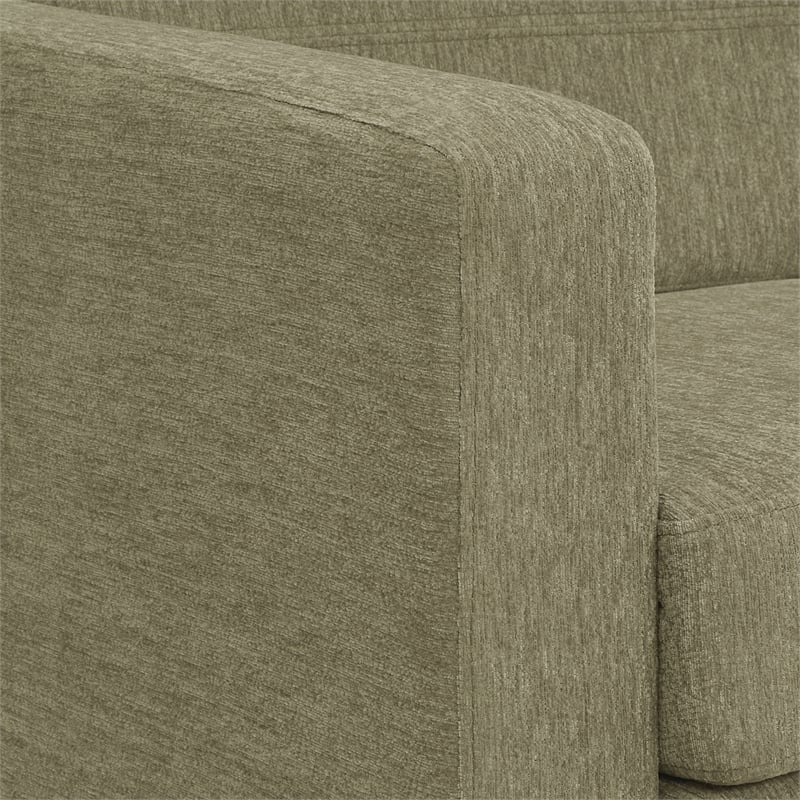 Pacific Sofa in Sea Green Fabric with Chrome Finish Legs