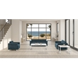 Pacific Sofa in Navy Fabric with Chrome Finish Legs