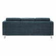 Pacific Sofa in Navy Fabric with Chrome Finish Legs