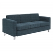 Pacific Sofa in Navy Fabric with Chrome Finish Legs
