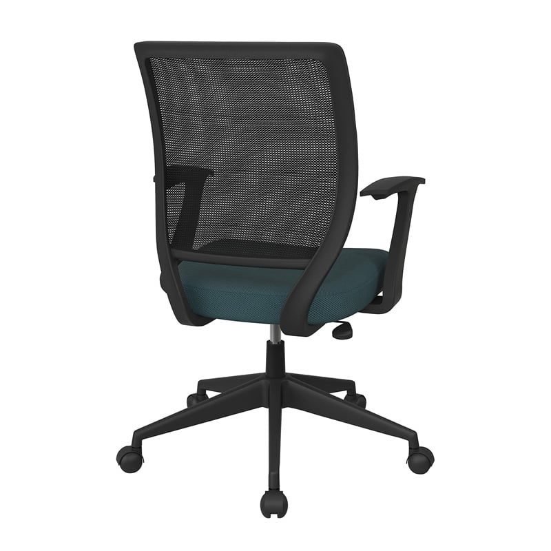 Screen Back Office Chair with T Arms in Black fabric