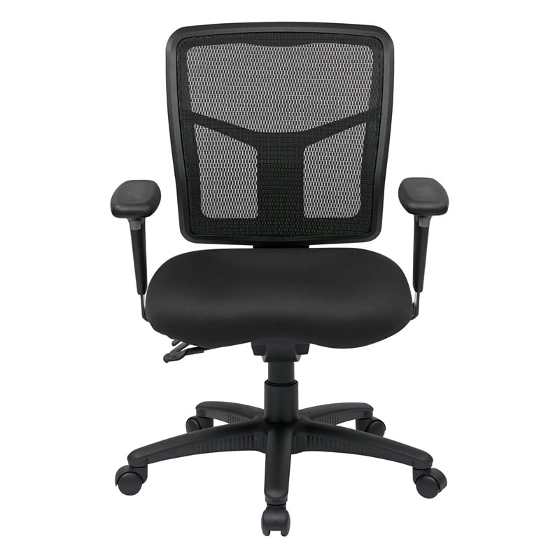 ProGrid Back Mid Back Black Managers Office Chair with 2 way adjustable arms