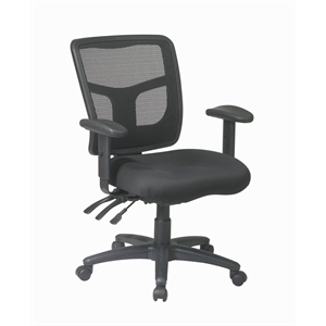 ProGrid Back Mid Back Black Managers Office Chair with 2 way adjustable arms