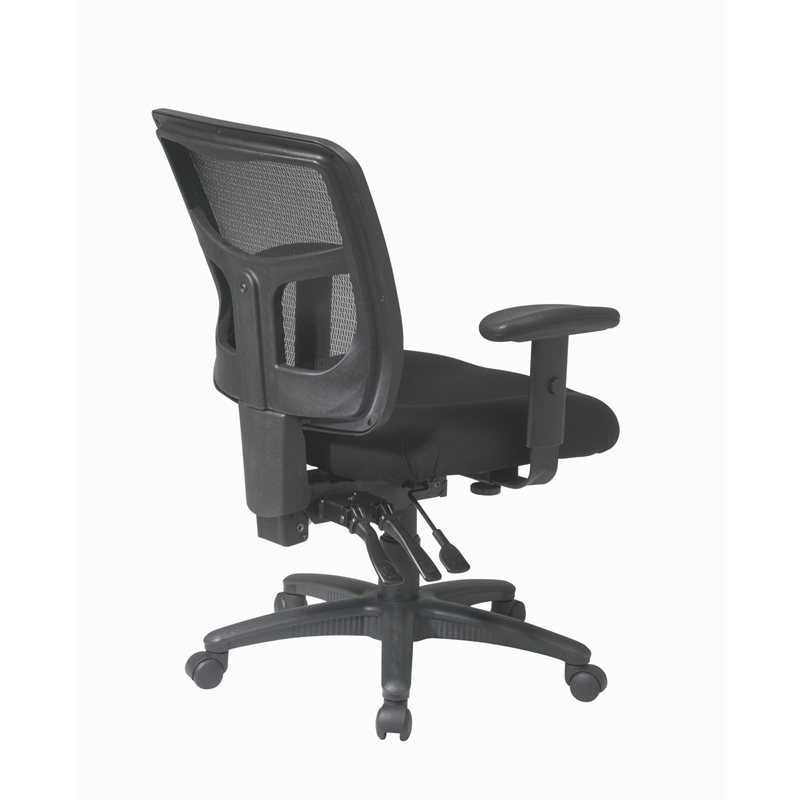 ProGrid Back Mid Back Black Managers Office Chair with 2 way adjustable arms
