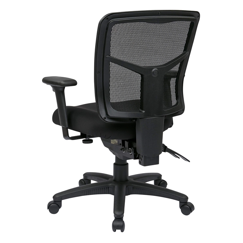 ProGrid Back Mid Back Black Managers Office Chair with 2 way adjustable arms