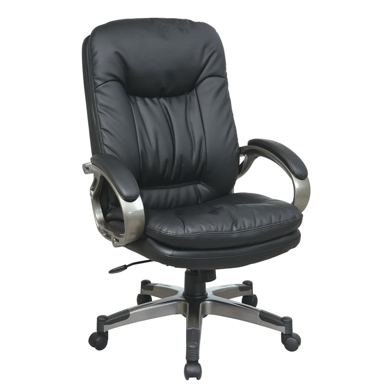 Space Bonded Leather Seat Mesh Back Task Chair by Office Star