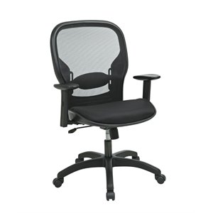 screen back mesh seat chair in black by office star