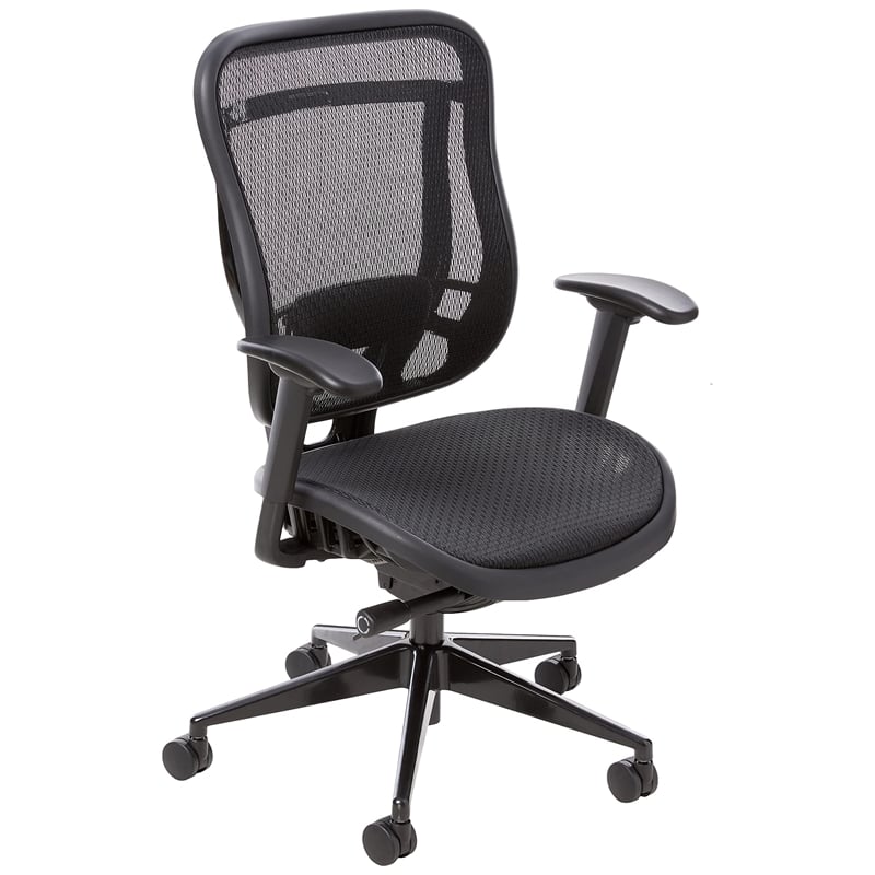Executive High Back Black Fabric Chair with Mesh Seat and Back