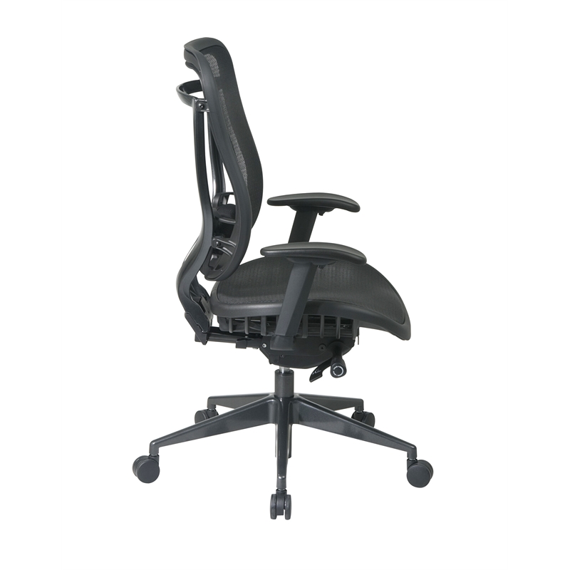 Executive High Back Black Fabric Chair with Mesh Seat and Back