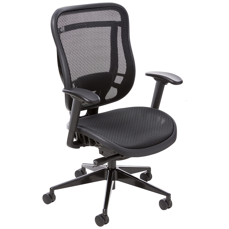 Executive High Back Black Fabric Chair with Mesh Seat and Back