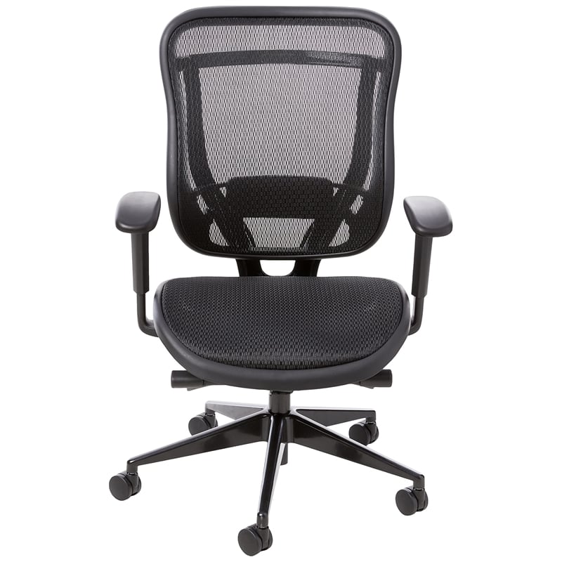 Executive High Back Black Fabric Chair with Mesh Seat and Back