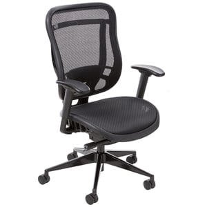 Executive High Back Black Fabric Chair with Mesh Seat and Back