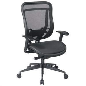 executive high back black fabric chair with mesh seat and back