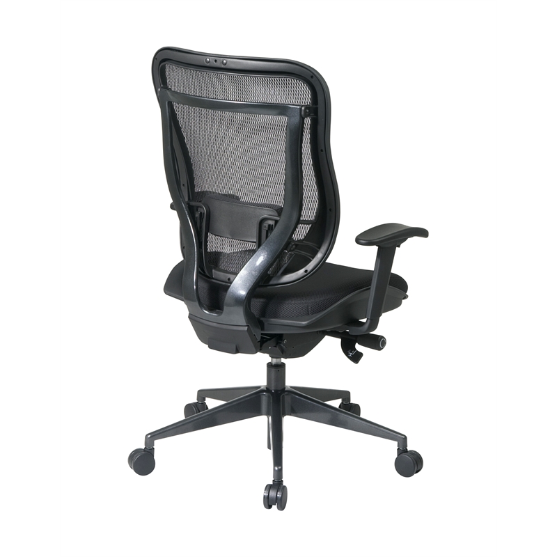 Big and Tall Executive Black High Back Chair with Breathable Mesh in Gun Metal