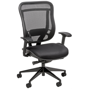 Big and Tall Executive Black High Back Chair with Breathable Mesh in Gun Metal