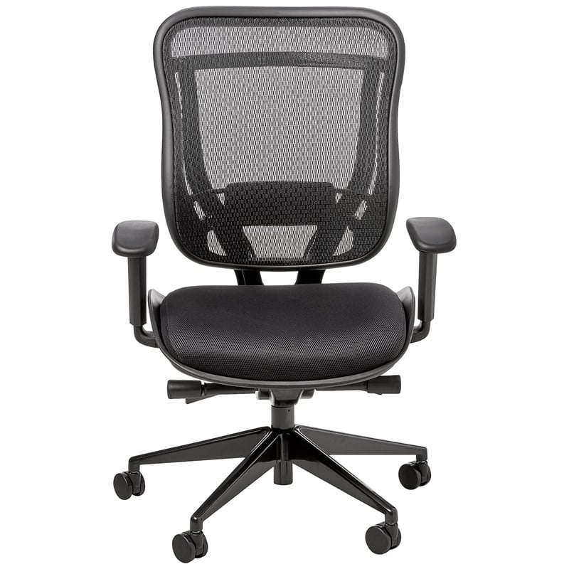 Big and Tall Executive Black High Back Chair with Breathable Mesh in Gun Metal