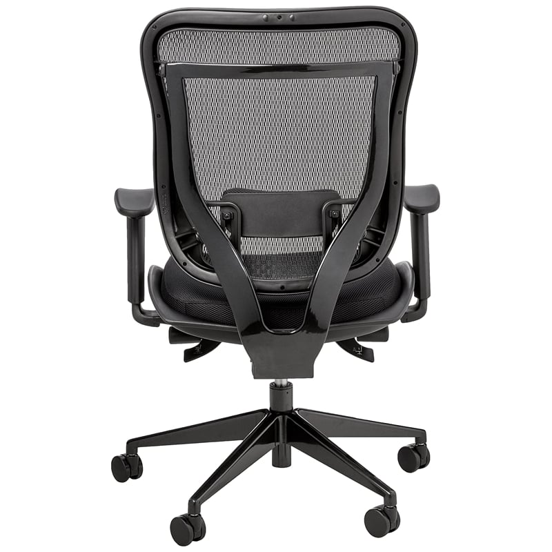 Big and Tall Executive Black High Back Chair with Breathable Mesh in Gun Metal