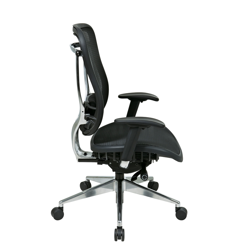 Big and Tall Executive Black High Back Chair with Mesh Fabric Back and Mesh Seat
