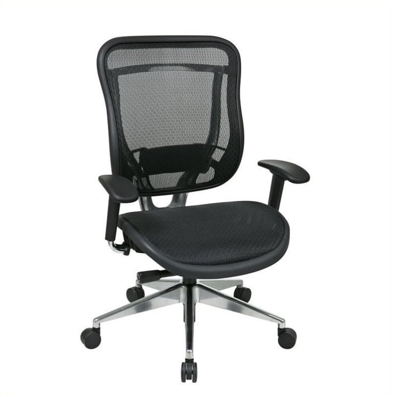 Big and Tall Executive Black High Back Chair with Mesh Fabric Back and Mesh Seat