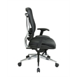 Big and Tall Executive High Back Black Chair with Mesh back and Leather Seat