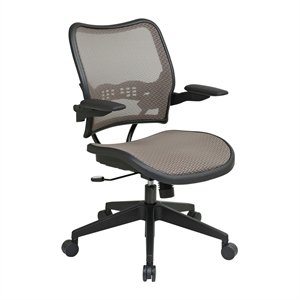deluxe latte airgrid seat and back chair in latte brown fabric  and black