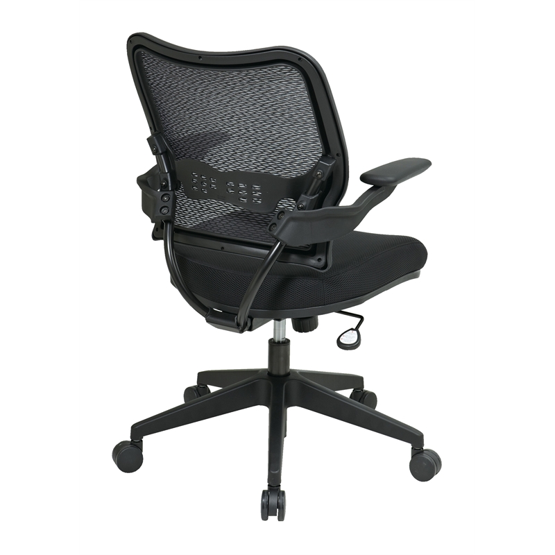 Deluxe Black Fabric Chair with AirGrid  Back and Black Mesh Seat