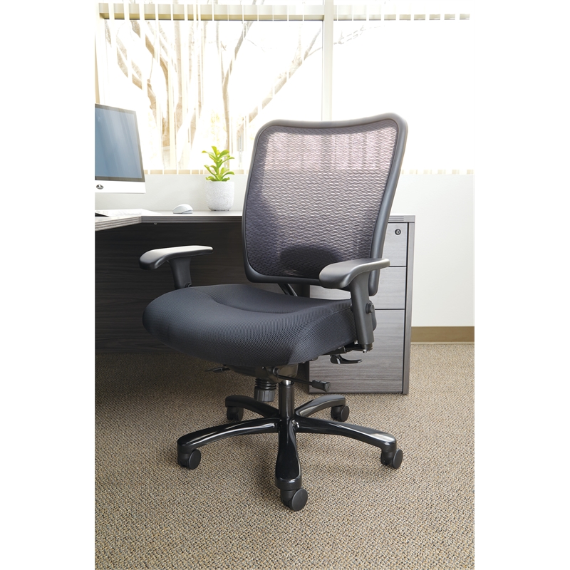 Big and Tall Double Air Grid Black Back Ergonomic Office Chair