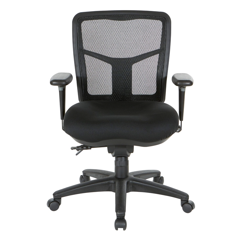 ProGrid Black Mid Back Managers Office Chair with Adjustable Arms