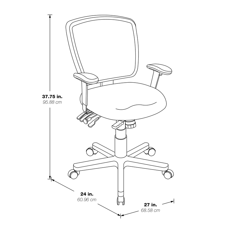 ProGrid Black Mid Back Managers Office Chair with Adjustable Arms
